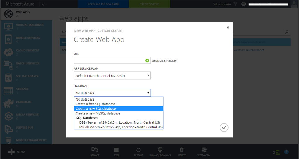 Create web app
